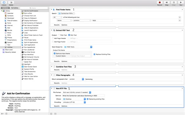 PDF-Datei in Text umwandeln in großen Mengen mit Automator