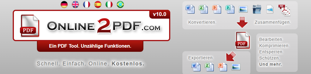 Online2PDF.com hebt sich von der Masse der Online-PDF-Software durch seine umfangreichen Funktionen und seine schnelle Reaktionszeit ab. 