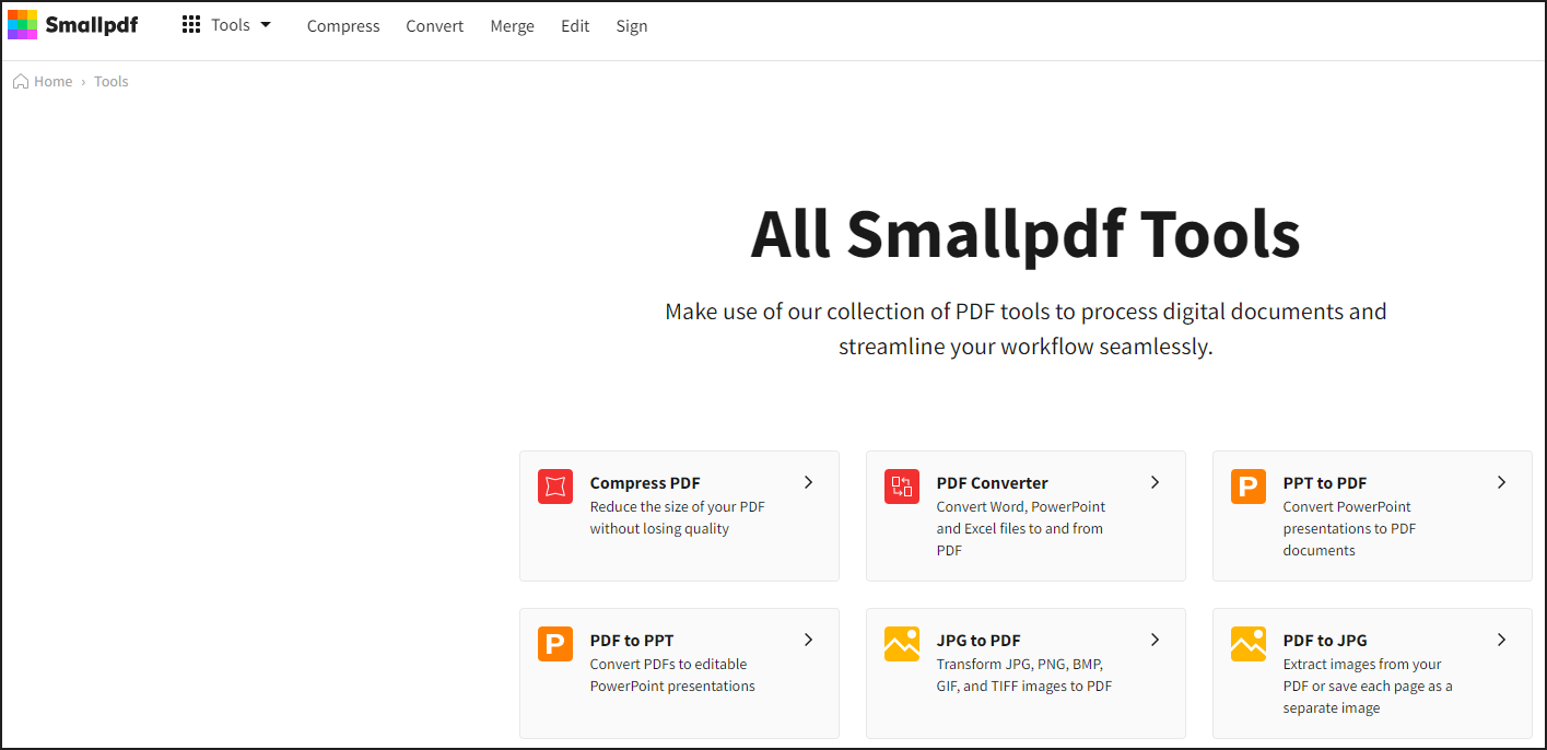 Smallpdf - Beste Online-Software zur PDF-Komprimierung