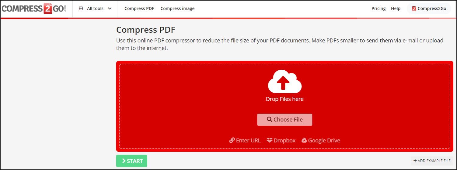 Compress2Go - Bester Komprimierer für große PDF-Dateien