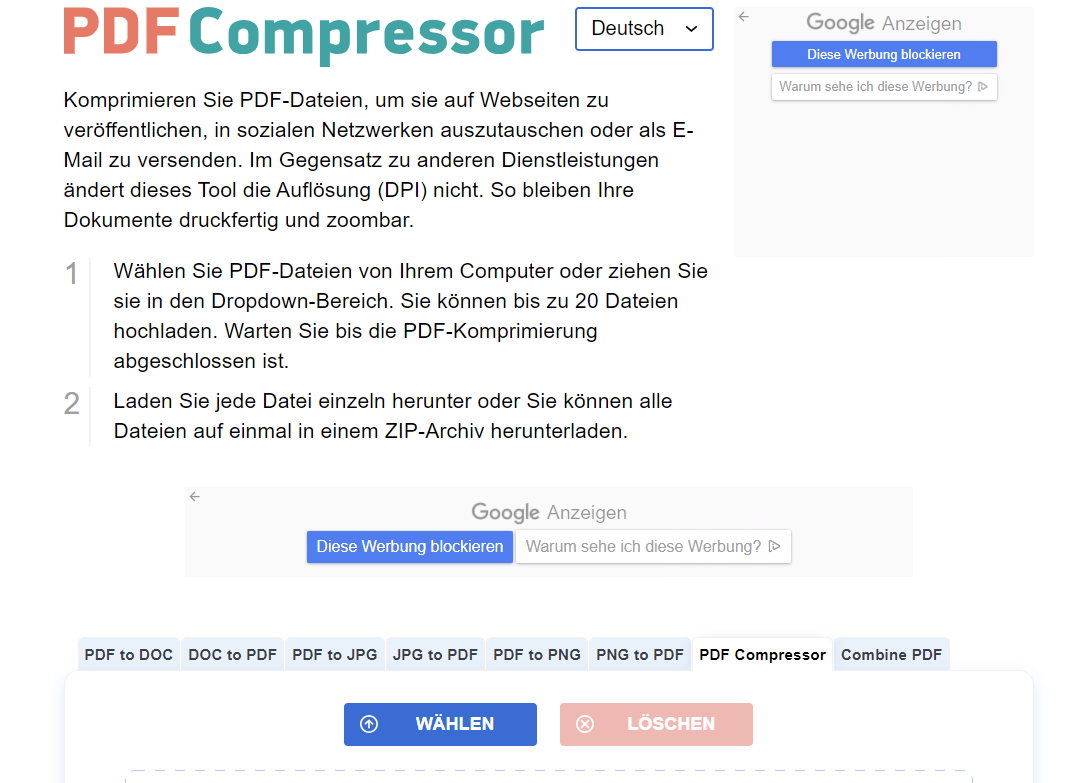PDF kostenlos verkleinern mit PDF Compressor 