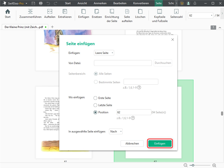 SwifDoo PDF - Seite einfügen
