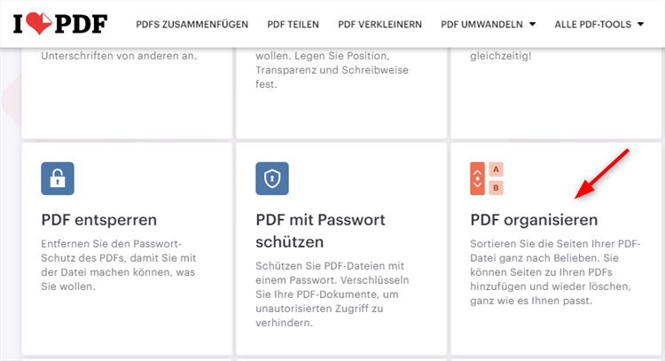iLovePDF - PDF organisieren