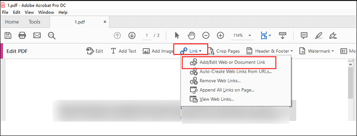 Edit PDF links in Adobe Acrobat Pro