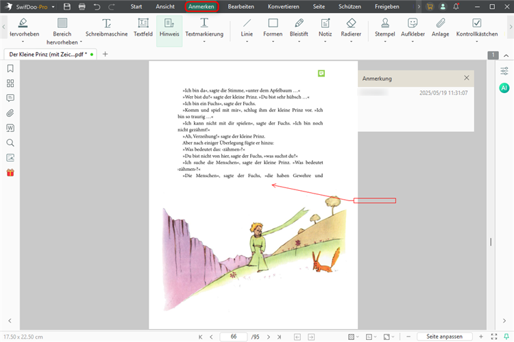 PDF Kommentare und Markierungen hinzufügen mit SwifDoo PDF