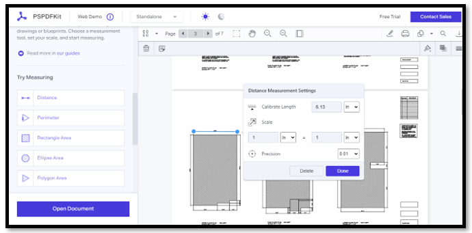 PDF measuring tool - PSPDFKit