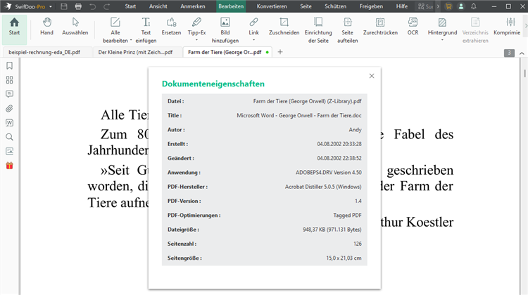 PDF-Dokumenteigenschaften anzeigen