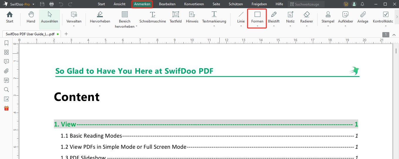 PDF-Datei Ränder hinzufügen SwifDoo PDF 