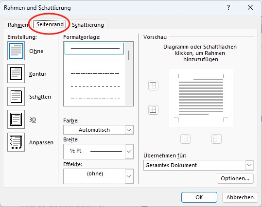 Microsoft Word Ränder zu PDF-Dateien hinzufügen