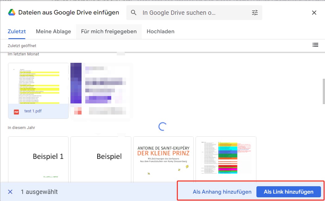 PDF per Gmail über Google Drive senden