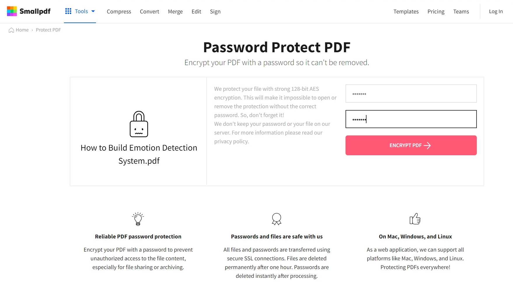 PDF Protector Smallpdf