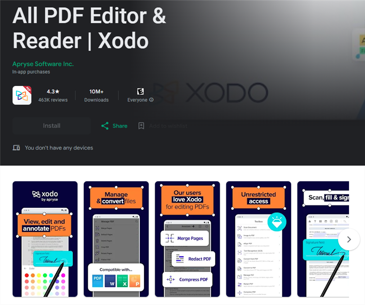 Android PDF Reader - Xodo