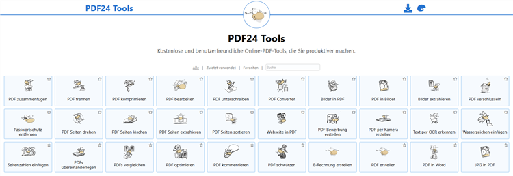PDF-Reihenfolge ändern mit PDF24 Tools