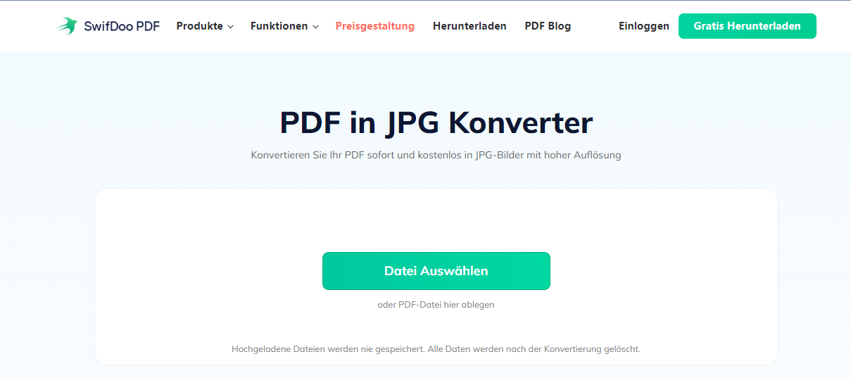 SwifDoo Free Online PDF in JPG Konverter