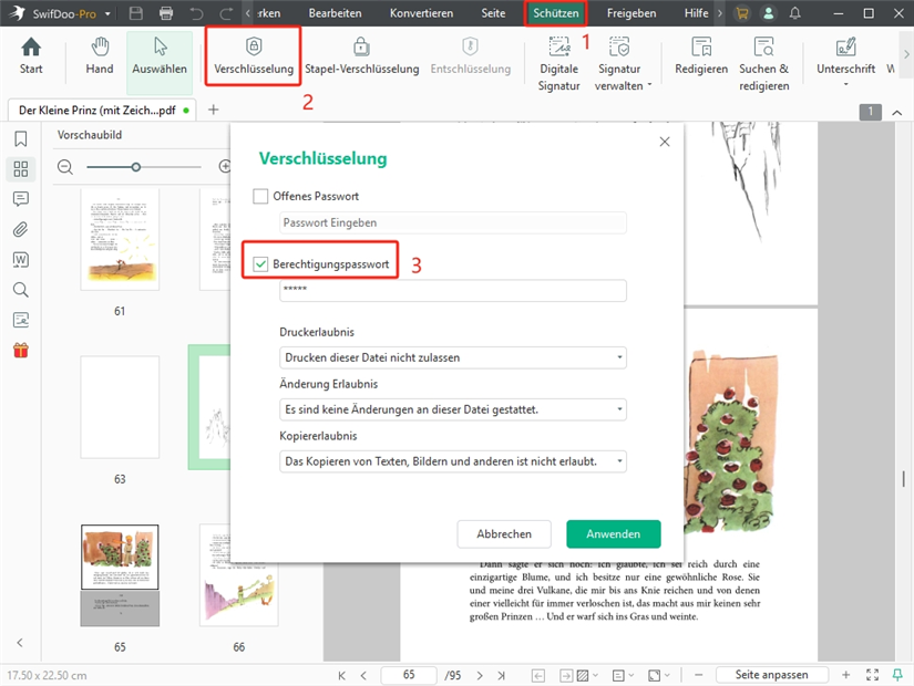 SwifDoo PDF - PDF nach Unterschrift sperren