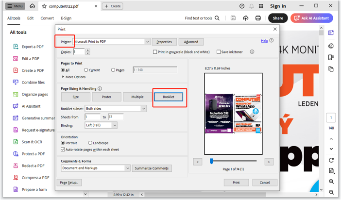 Software to Convert PDF to Book Format - Adobe Acrobat