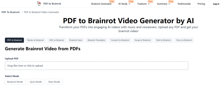 PDF to Brainrot converter #1. PDFtobrainrot.org
