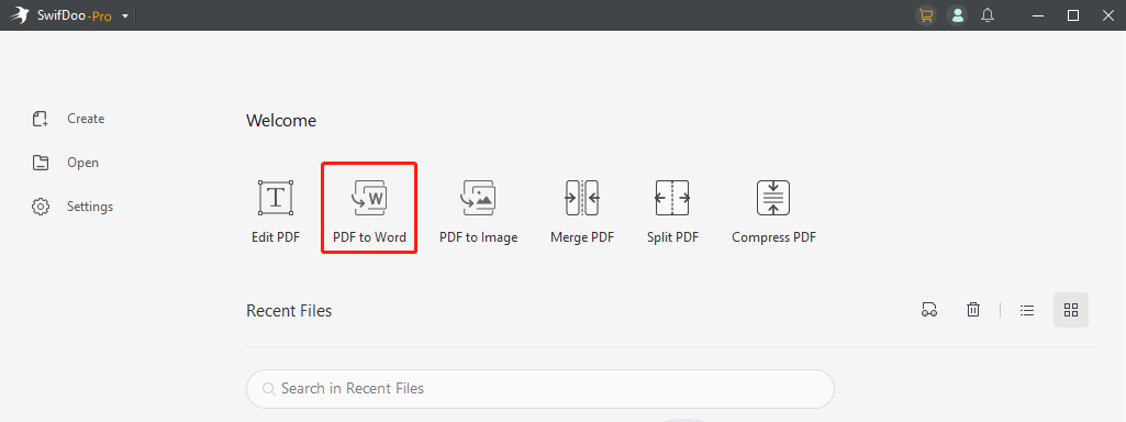 PDF to DOC converter SwifDoo PDF desktop how-to step 1