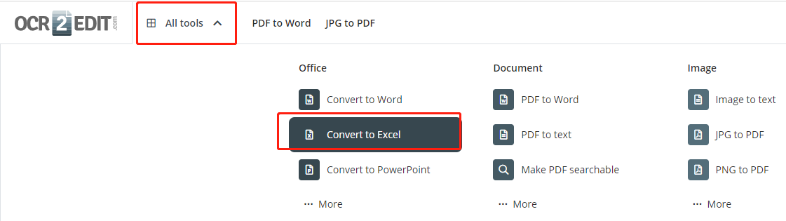how to convert ocr pdf to excel