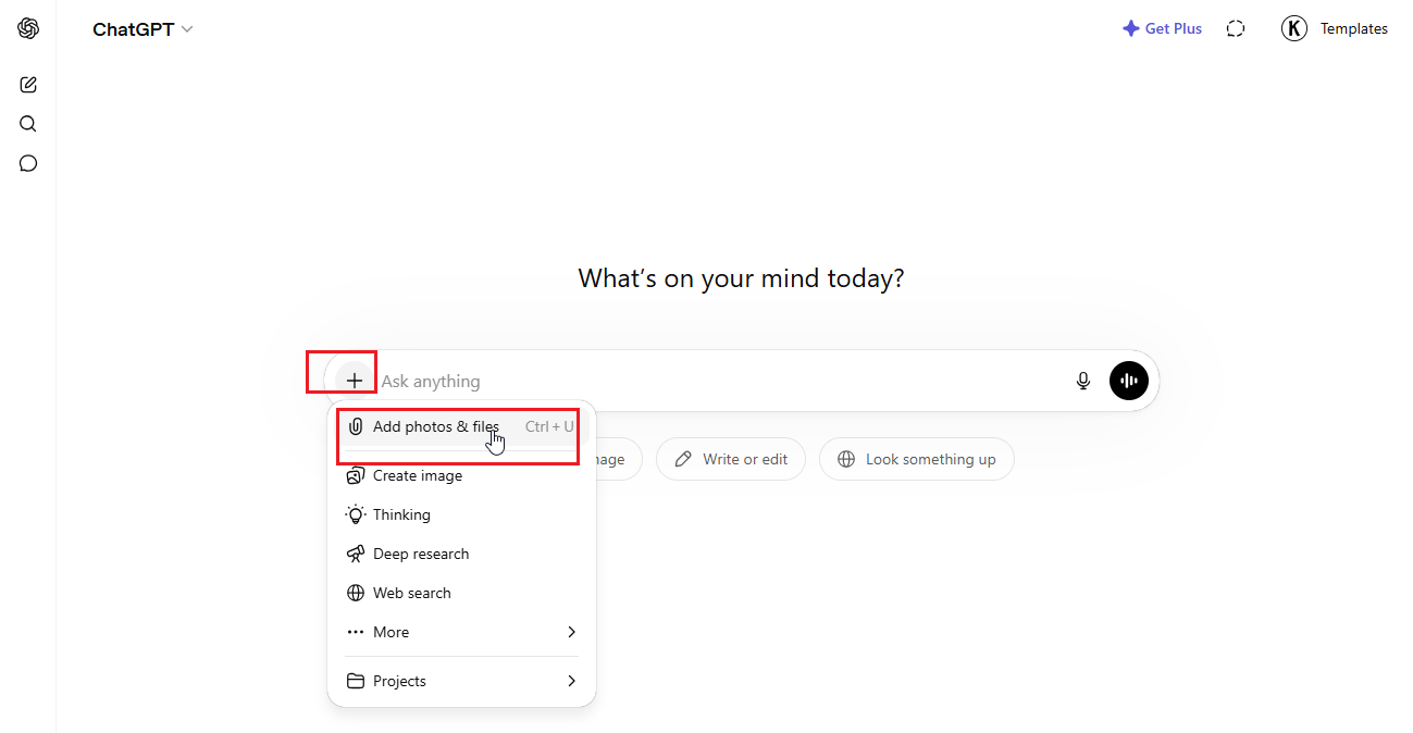 Upload the target PDF into ChatGPT