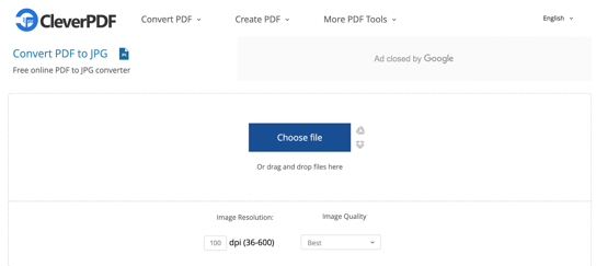 Convert a PDF to a JPG in High-quality 600 DPI Using CleverPDF