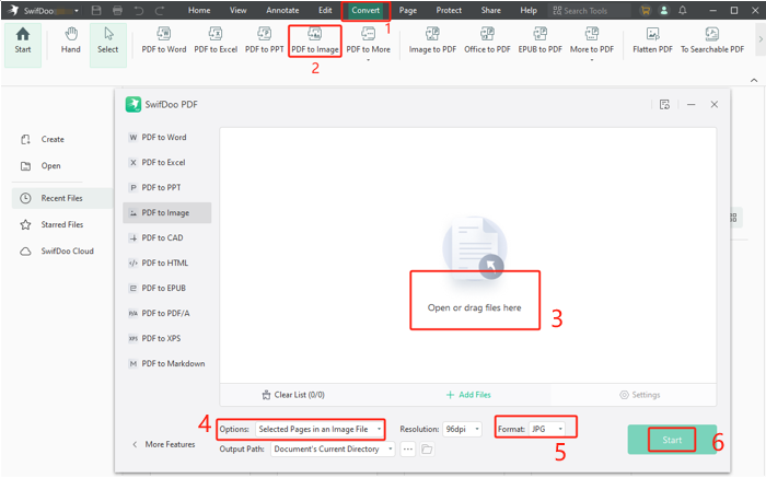 Merge PDF to JPG Using SwifDoo PDF 1