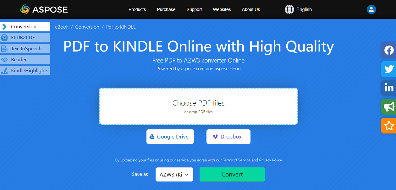 Aspose PDF to Kindle Converter