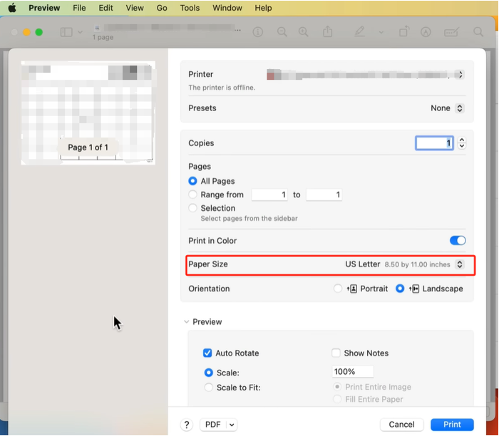 Resize PDF to Letter Size Using the Preview 2