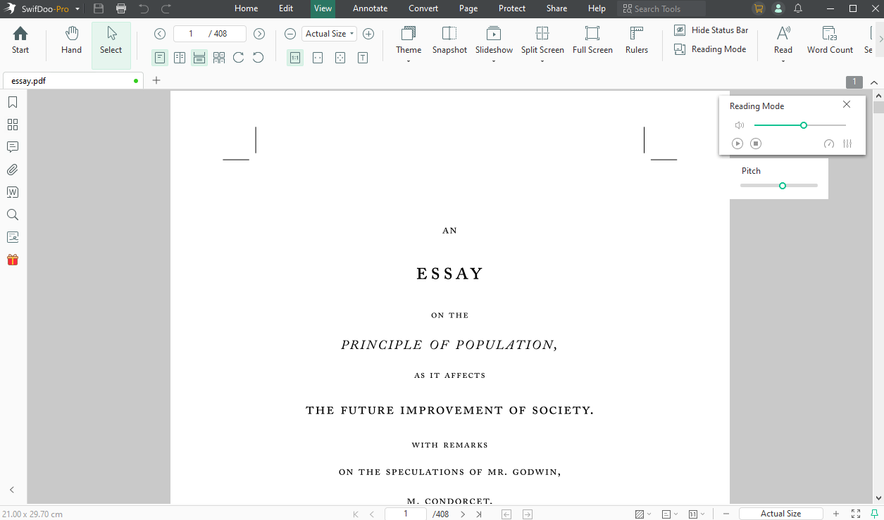 Read PDF aloud in SwifDoo PDF