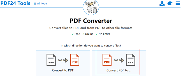 Convert PDF to PNG with Transparent Background via PDF24 Tools 1
