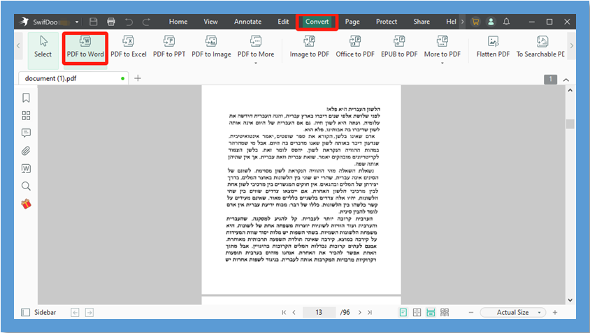 Hebrew word shop for convert