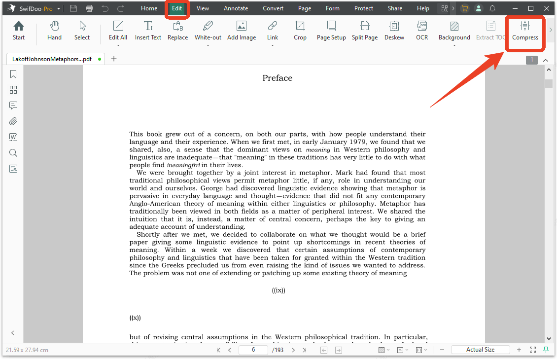 swifdoo pdf compress tool