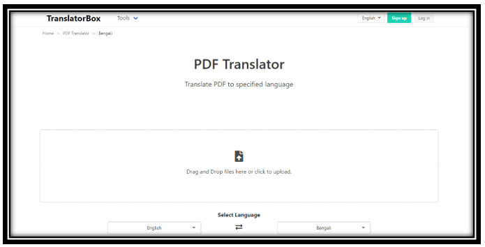 PDF translate from English to Bengali - TranslatorBox