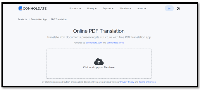 PDF translate Hindi to English in CONHOLDATE