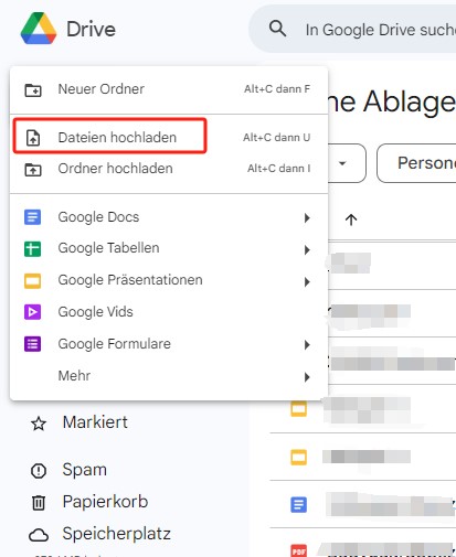 großes PDF-Dokument per Google Drive verschicken