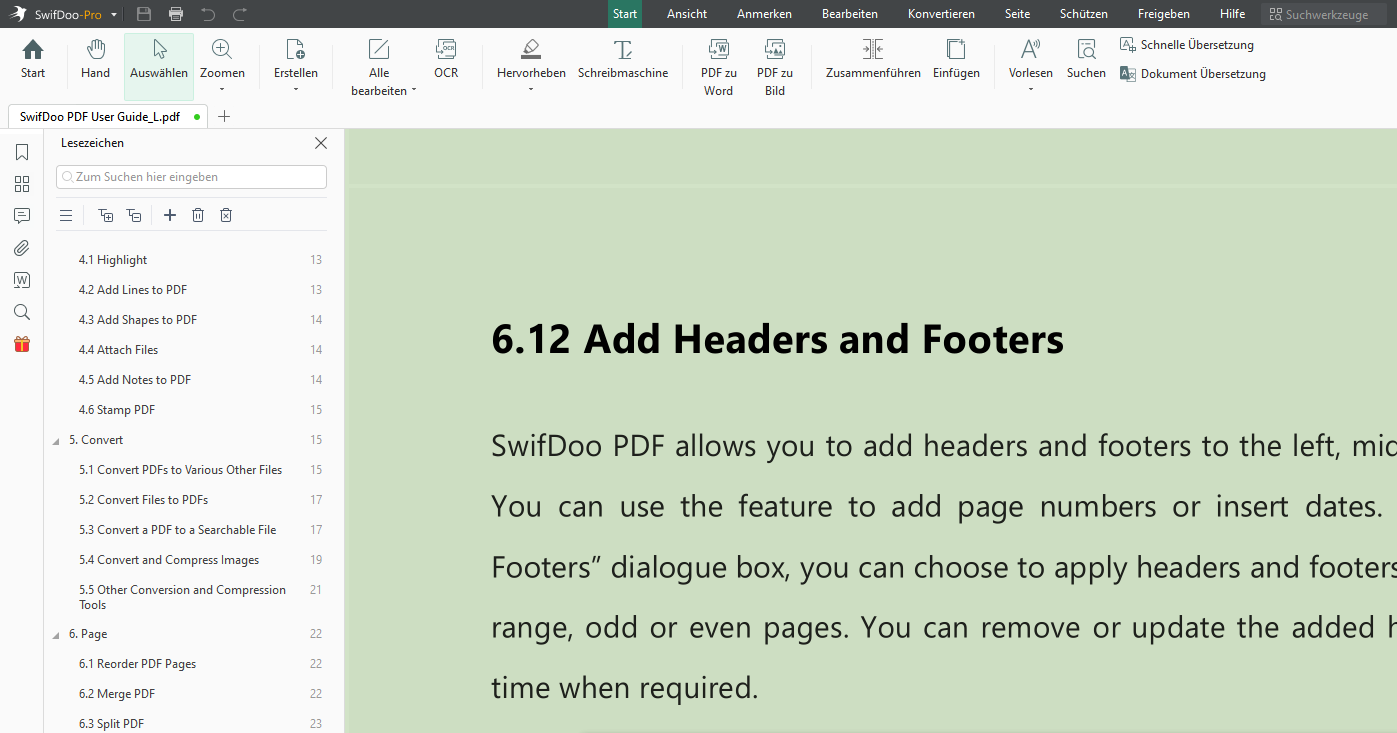 SwifDoo bietet vielseitige Funktionen, um die PDF-Aufgaben zu erledigen