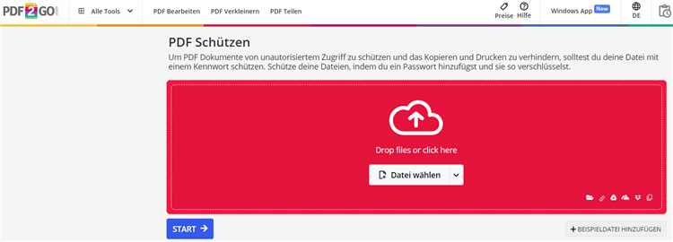 PDF hochladen - PDF2GO