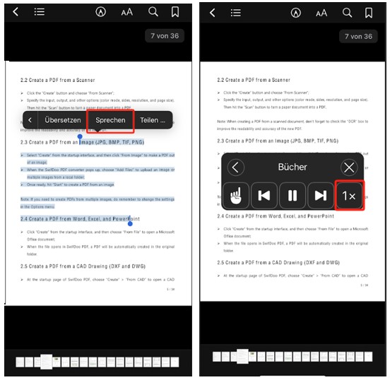 PDF Buch auf iPhone vorlesen lassen