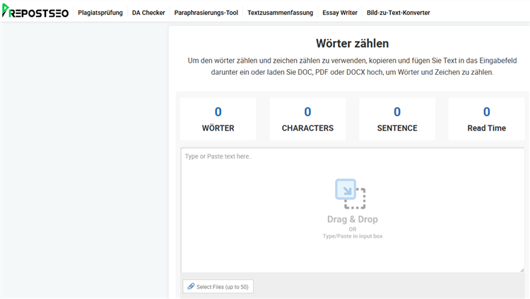 PDF Wörter zählen mit Prepostseo