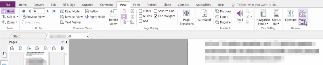 PDF word counter Foxit PDF Editor