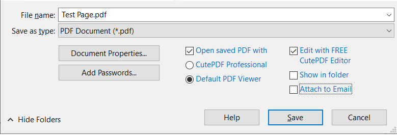 CutePDF Writer