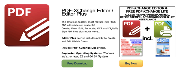 PDF-XChange Editor PDF reader for Windows 10