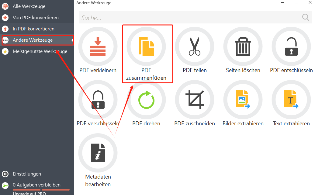 PDF unter Windows kombinieren mit PDFcandy Desktop