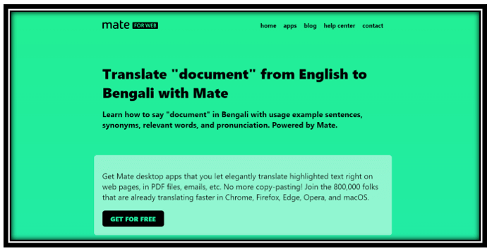 Mate bietet eine kostenfreie Online-Webseite zur Übersetzung von englischem PDF-Text ins Bengalische. Die Anzahl der Zeichen ist nicht begrenzt und Sie können den gesamten Inhalt der Datei kopieren, um ihn genau zu übersetzen. Allerdings ist die Verarbeitungsgeschwindigkeit etwas langsamer als bei anderen empfohlenen Tools und der Eingabetext wird über dem Arbeitsbereich angezeigt, was nicht sehr benutzerfreundlich ist. Mit der Desktop-App können Sie PDF-Dateien, Webseiten und andere Dateien problemlos übersetzen.