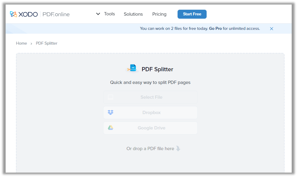 PDF.online cutter page