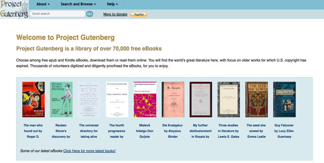 PDFBooksWorld alternative Project Gutenberg