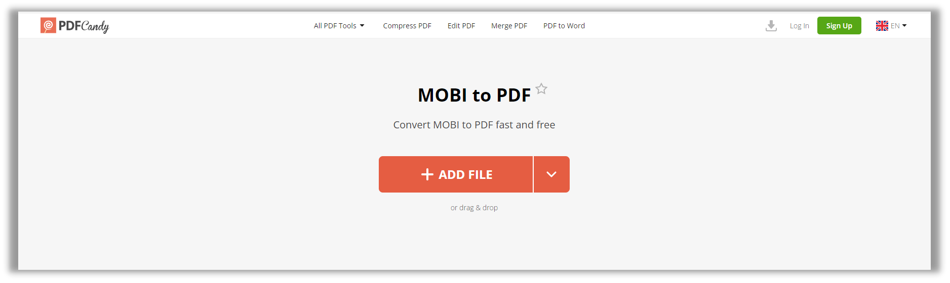 How to convert MOBI to PDF in PDFCandy