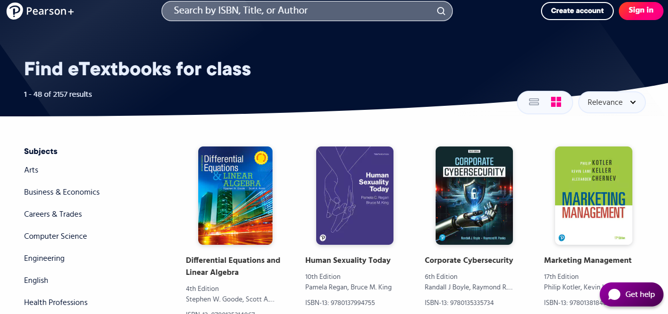 Pearson Online Catalog