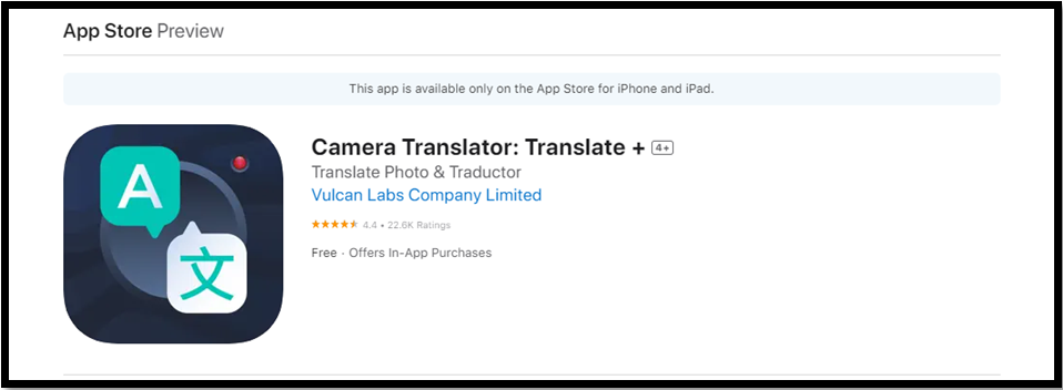 photo translate English to Punjabi with Camera Translator app