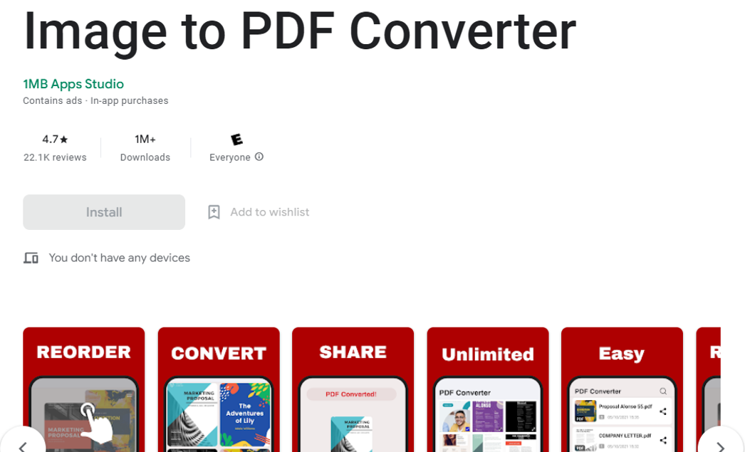 Picture to PDF app Image to PDF Converter